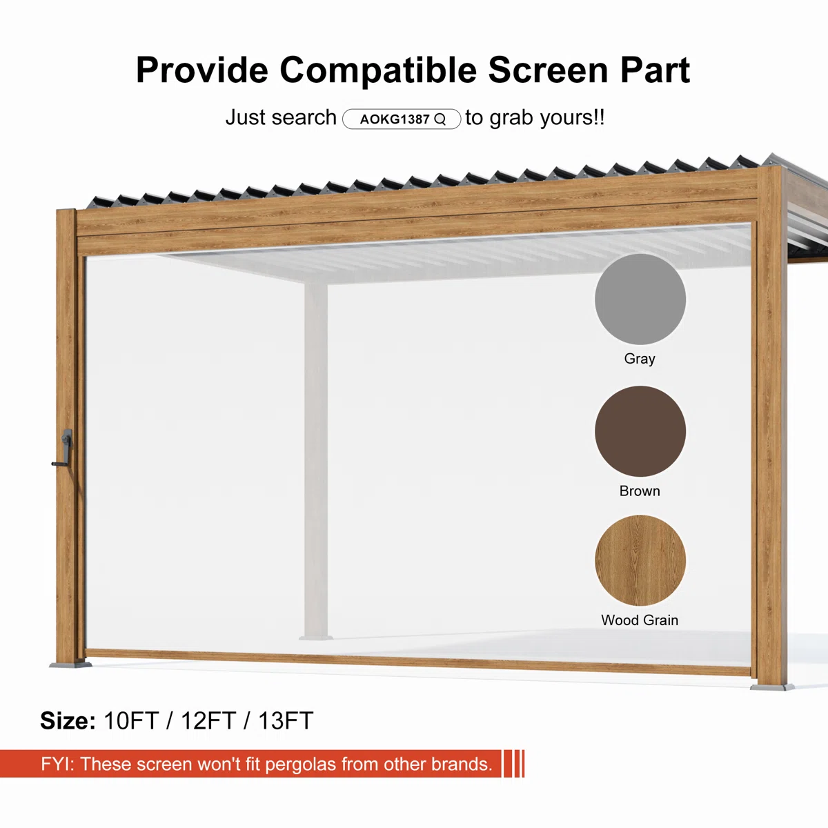 Aluminum Pergola with Adjustable Louvers for Outdoor with Rainproof Canopy - Image 2